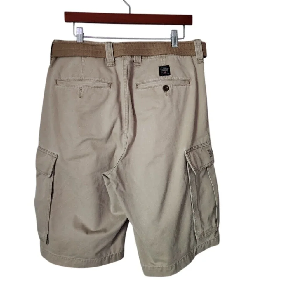 POLO JEANS‎ CO Cargo Shorts Khaki Y2K Skate Utility 34